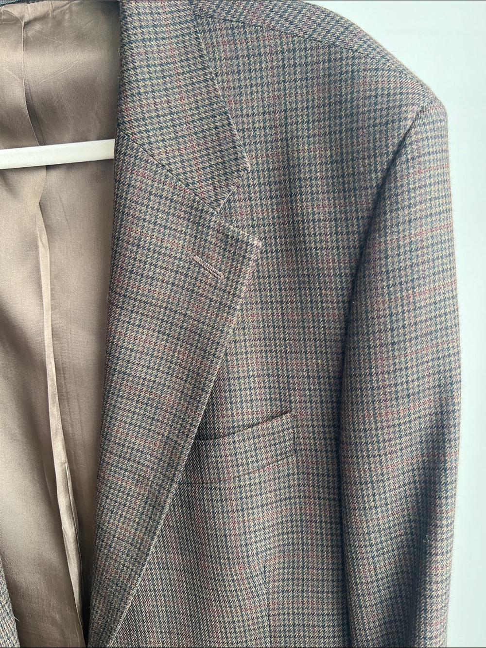 Men's Glen Plaid Sport Coat in Brown - Classic Two-Button Blazer - Picture 9 of 10